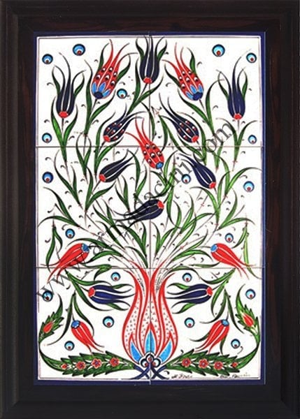 40x60 Cm ED 522 Lalezar Eldekoru Çini Pano