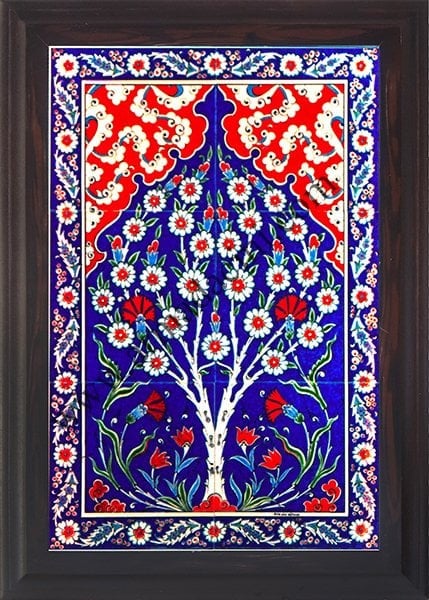 40x60 Cm ED 602 Kobalt Hayat Ağacı  Çini Pano