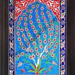 40x60 Cm ED 603 Turkuaz Hayat Ağacı Çini Pano
