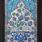 40x60 Cm ED 607 Mavi Saksılı Eldekoru Çini Pano