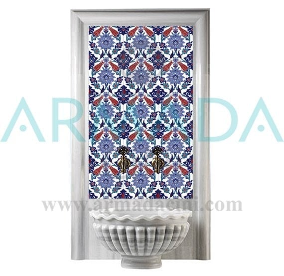 60x100 Cm Ac 4 İznik Lale Serigraf Türk Hamamı Pano