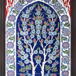 60x100 Cm ED 620 Çift Hayat ağacı El dekoru Çini Pano