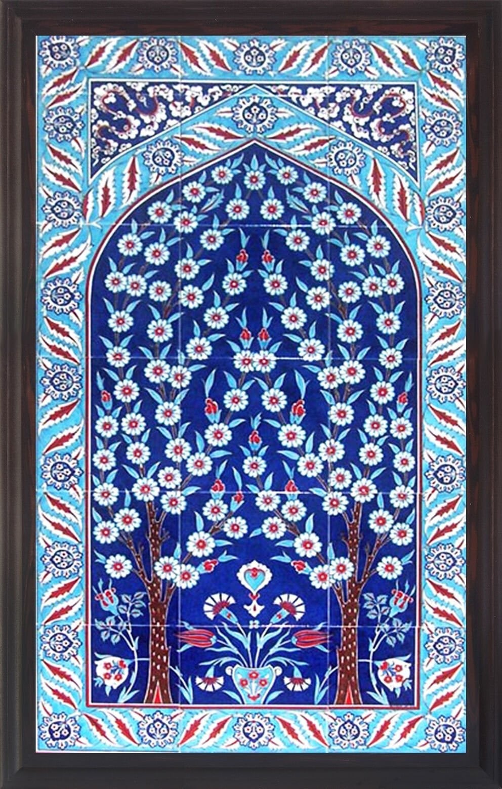 60x100 Cm ED 622 Kobalt Hayat ağacı Çini Pano