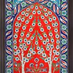 60x100 Cm ED 623 Kırmızılı Hayat ağacı Çini Pano