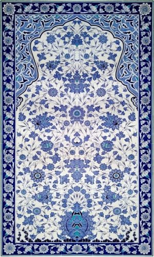 60x100 Cm ED Mavi beyaz Lotus Pano