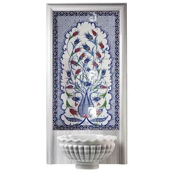 60x100 Cm Lalezar İznik Desenli Kütahya Çini Pano