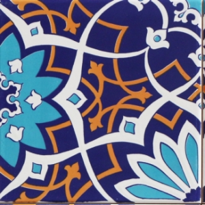 20x20 Cm SP 202 Çiçek Desen Kütahya İznik Çini Karo