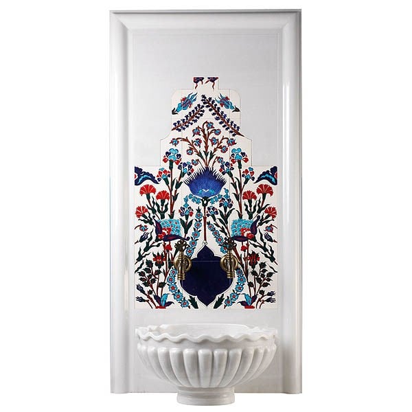 60x100 İznik Karanfil Türk Hamamı Çini Seramik Pano
