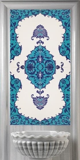60x120 Cm Koçer Serigraf Türk Hamamı İznik Çini Pano