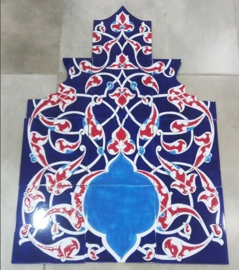 60X80 Eldekoru İznik Rumi Desenli çini pano