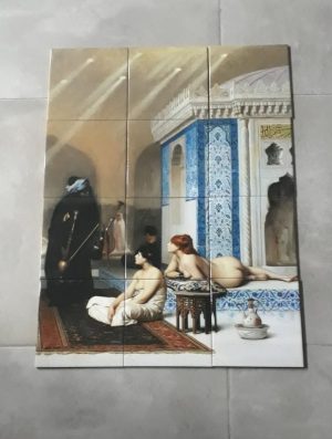 60x80 Osmanlı Türk Hamamı Nargileci Digital Baskı