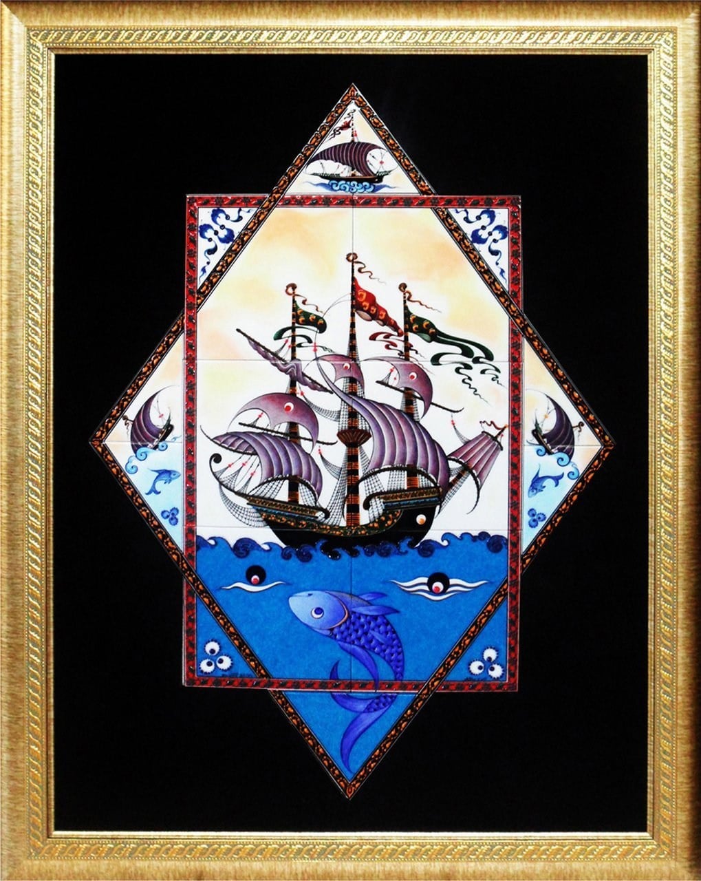80x100 Cm ED 682 Yıldız Kalyon Çini Pano