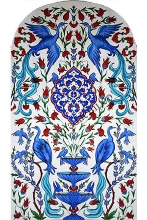 80x160 Cm ED 685 Zümrüdü Anka El dekoru Çini Pano