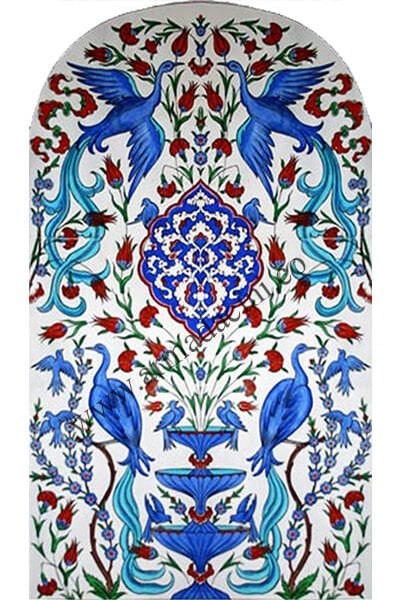 80x160 Cm ED 685 Zümrüdü Anka El dekoru Çini Pano