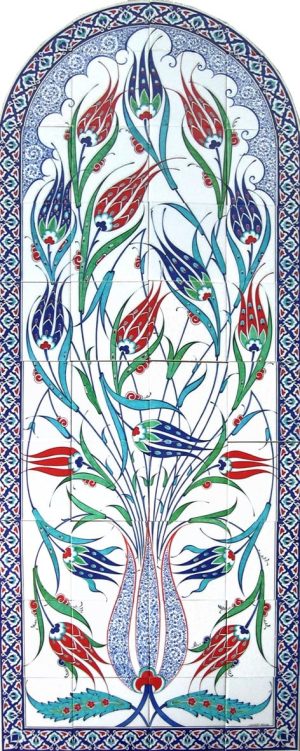80x200 Cm ED 640 Lalezar El dekoru Çini Pano