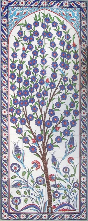80x200 Cm ED 641 Hayat Ağacı El dekoru Çini Pano
