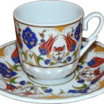 Ar 643 cift Lale Altın Yaldızlı Porselen 6 lı Fincan Takımı