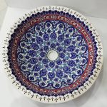 Dantel Desenli El Yapımı Tezgah Üstü Çini Lavabo