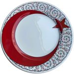 PRT 101 25 cm Ay yıldızlı  porselen Kaligrafi çini tabak