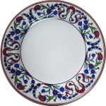 PRT 124 25 cm iznik rumi desenli  porselen Kaligrafi çini tabak