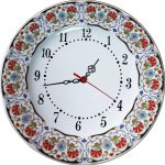 PRT 131 25 Cm Siyah Altın Yaldızlı karanfil Desenli Porselen Çini saat