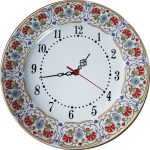 PRT 132 25 Cm Sarı Altın Yaldızlı karanfil Desenli Porselen Çini saat