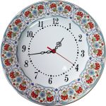 PRT 134 25 Cm Maviı Altın Yaldızlı karanfil Desenli Porselen Çini saat