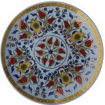 PRT 84 25 Cm Altın Yaldızlı iznik rumi Desenli Porselen Çini Tabak