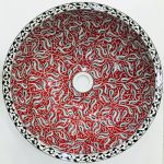 Rumi Desenli El Yapımı Tezgah Üstü Çini Lavabo