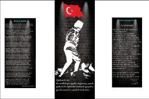 Siyah Atatürk Köşesi Digital Seramik Baskı Pano Çalışması